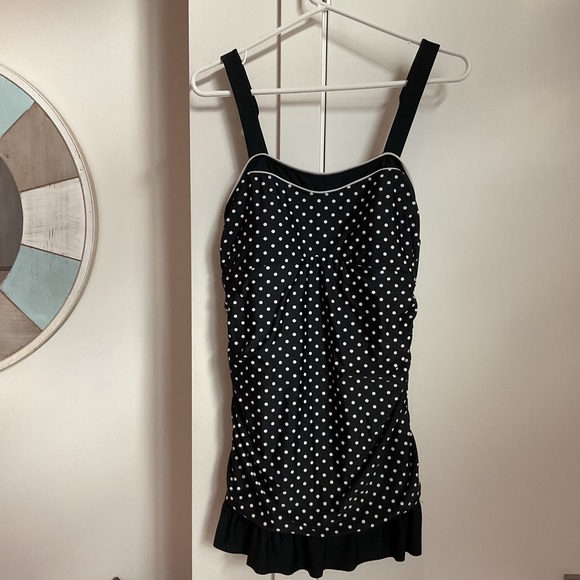 BALTEX One Piece Black & White Polka dot Swimsuit. - Picture 6 of 6
